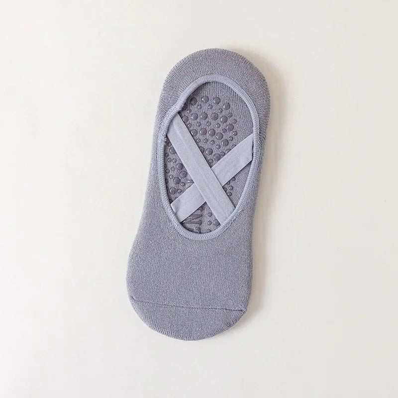 Women Cotton Silicone Non-slip Pilates Grip Sports Sock.