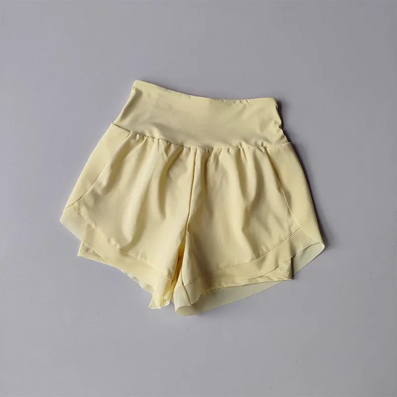 2 In 1 Quick-dry High Waist Fitness Shorts.