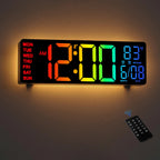 10.5" Digital Wall Clock, LED Display with Remote