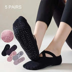 Women Cotton Silicone Non-slip Pilates Grip Sports Sock.