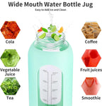 64 oz Glass Water Bottle with Straw & Handle