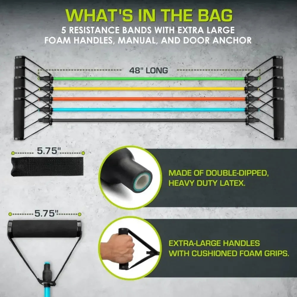 Tube Resistance Bands Set with Handles for Home Gym Workouts