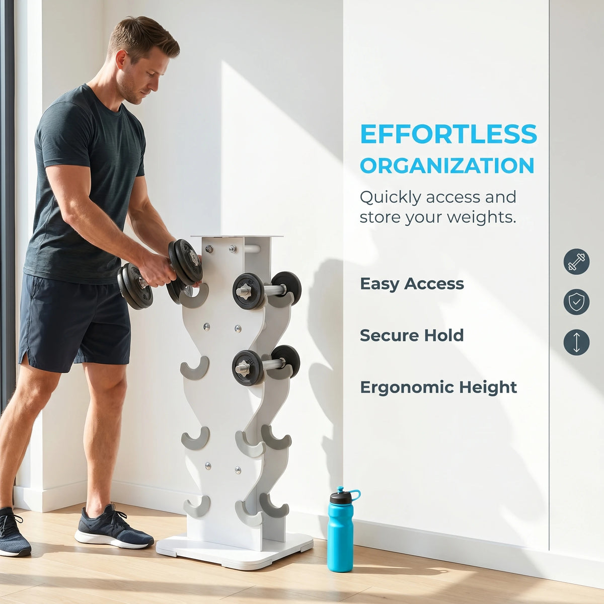 Vertical Dumbbell Heavy Duty Steel Weight Organizer for Home Gym Workout