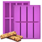 8 Cavity Rectangle Silicone Molds for Baking Granola Bar.