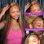 Curly 360 Full Lace Glueless Wig Human Hair Invisible Drawstring.