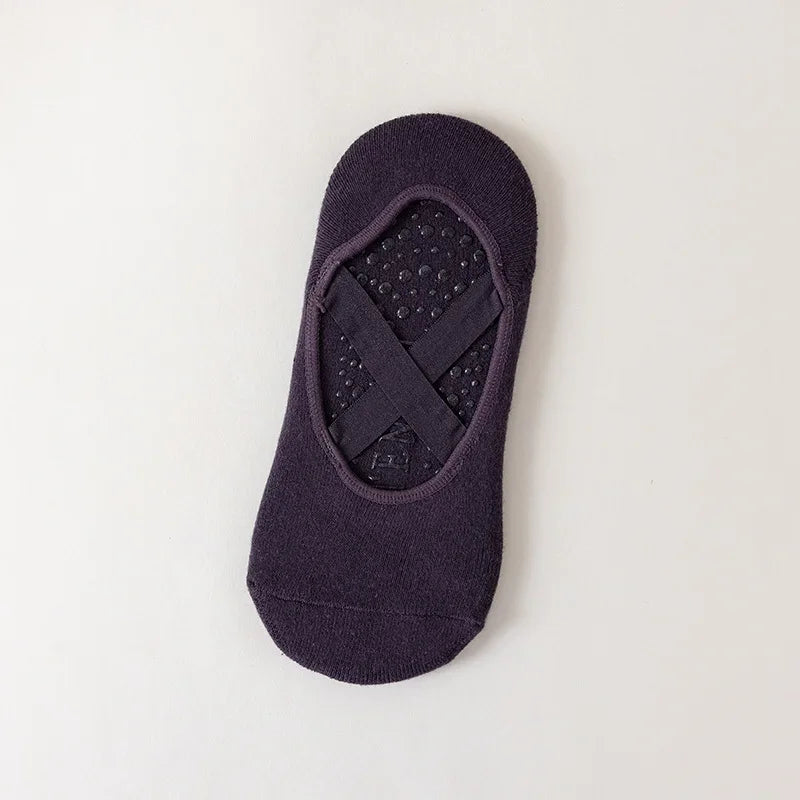 Women Cotton Silicone Non-slip Pilates Grip Sports Sock.