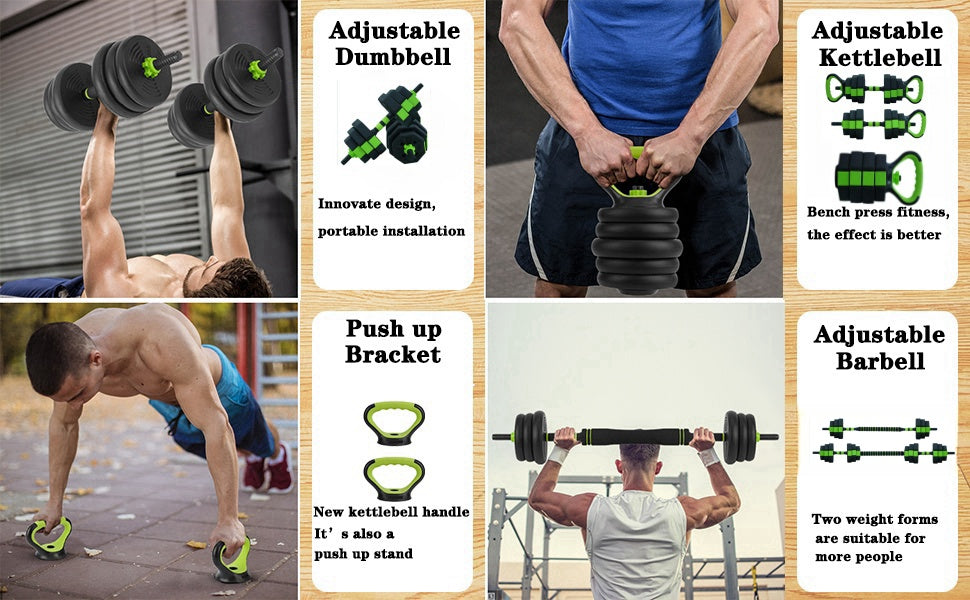 4 in 1 Adjustable Kettlebell and  Dumbbell Set.